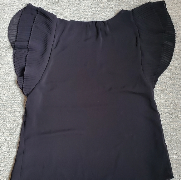 Forever 21 Sheer Black Flutter Sleeve Top - Picture 7 of 7